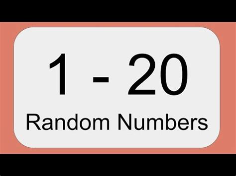 Random Number Between 1 And 20 .